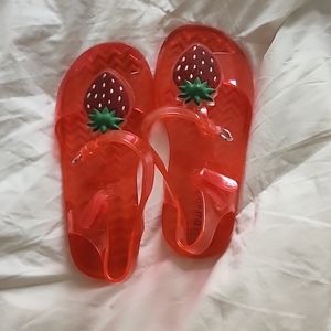 Old navy toddler girl jelly strawberry sandals
